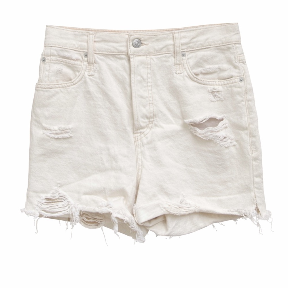 We The Free Makai High Rise Ivory Cutoff Shorts 26